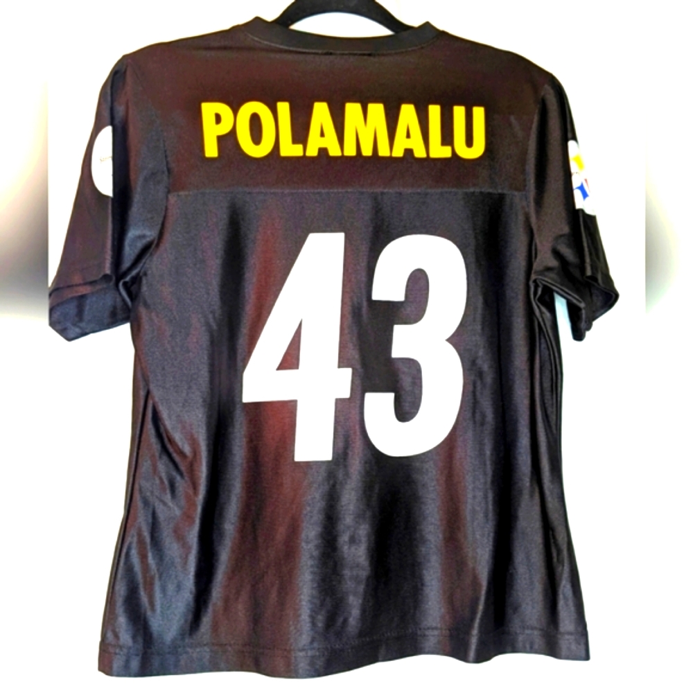 NFL Team Apparel Women's Pittsburgh Steelers Troy Polamalu Black Jersey, Medium